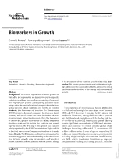 Biomarkers in Growth