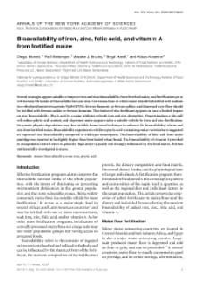 Bioavailability of iron, zinc, folic acid, and vitamin A from fortified maize