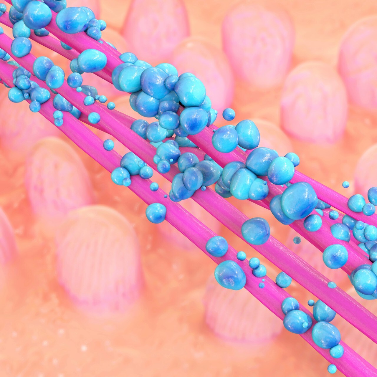 Gut bacteria - 3d rendered illustration